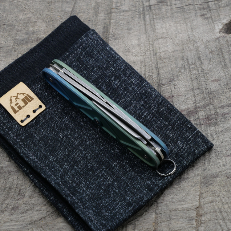 Preview: Li.JU MOD - TITAN - TRIANGLE - anodisiert stonewashed - PIONEER - Titan Grade 5  (Ti 6AI 4V)  - 93mm